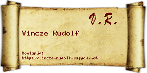 Vincze Rudolf névjegykártya